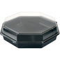 Duni GmbH Octaview® PS 305x305x80 este o cutie octogonală neagră pentru takeout cu capac transparent, care este închisă de sus. Ambalată ca un set de 75 de cutii de înaltă calitate (Negru/Transparent).