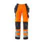 Pantaloni de artizan MASCOT® Wigan, portocaliu/negru-albastru de mare vizibilitate