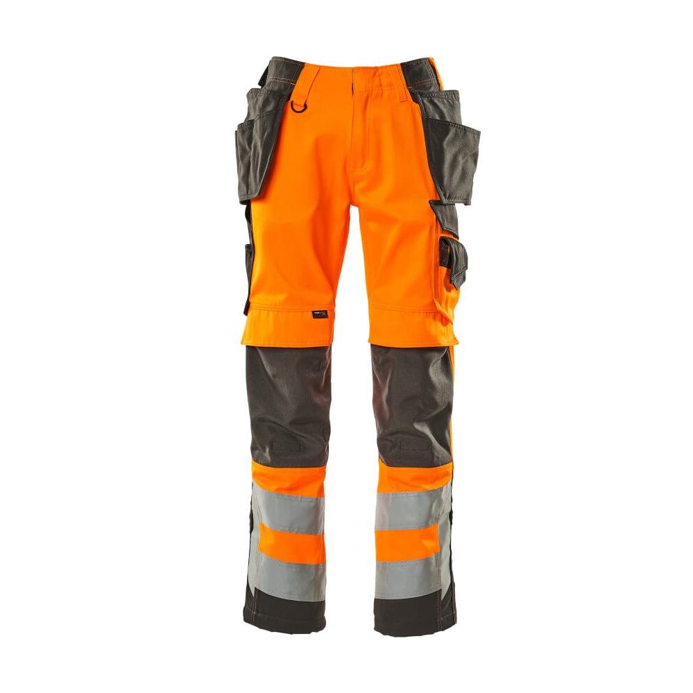 Pantaloni de artizan MASCOT® Wigan, portocaliu hi-vis/antracit închis