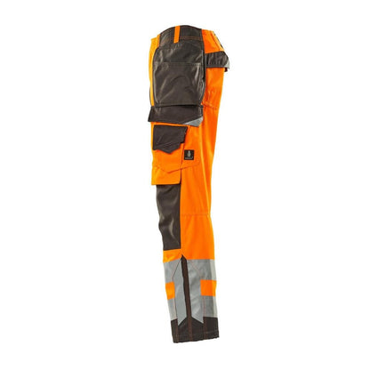 Pantaloni de artizan MASCOT® Wigan, portocaliu hi-vis/antracit închis