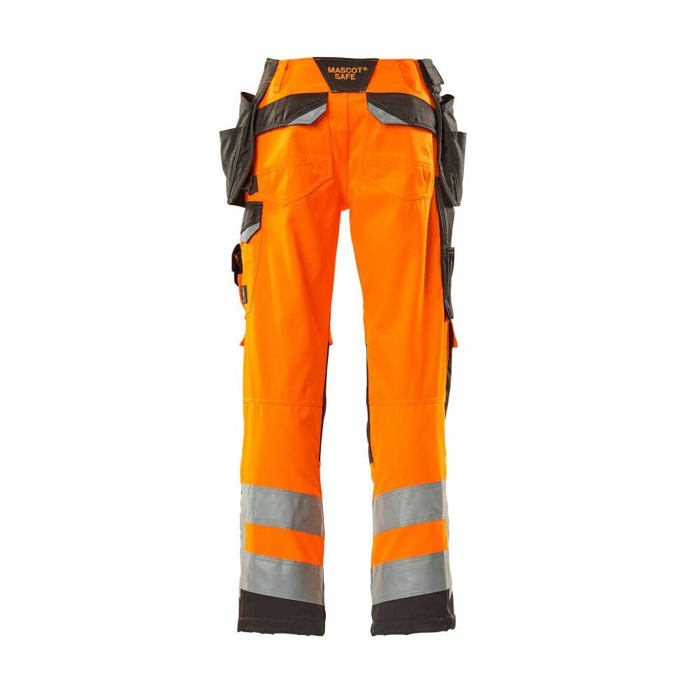 Pantaloni de artizan MASCOT® Wigan, portocaliu hi-vis/antracit închis