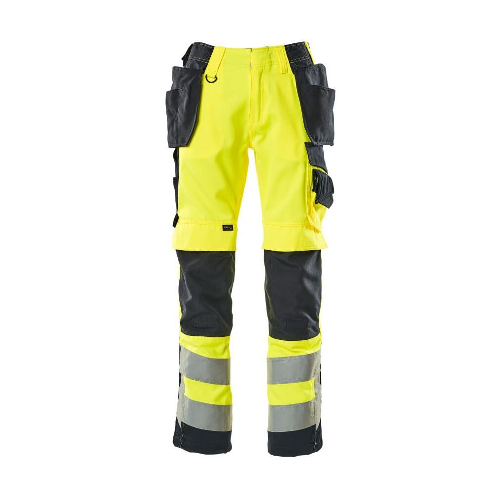 Pantaloni de artizan MASCOT® Wigan, galben/negru-albastru de mare vizibilitate