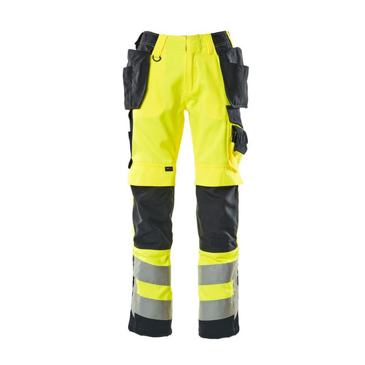 Pantaloni de artizan MASCOT® Wigan, galben/negru-albastru de mare vizibilitate