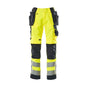 Pantaloni de artizan MASCOT® Wigan, galben/negru-albastru de mare vizibilitate