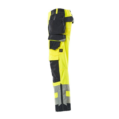 Pantaloni de artizan MASCOT® Wigan, galben/negru-albastru de mare vizibilitate