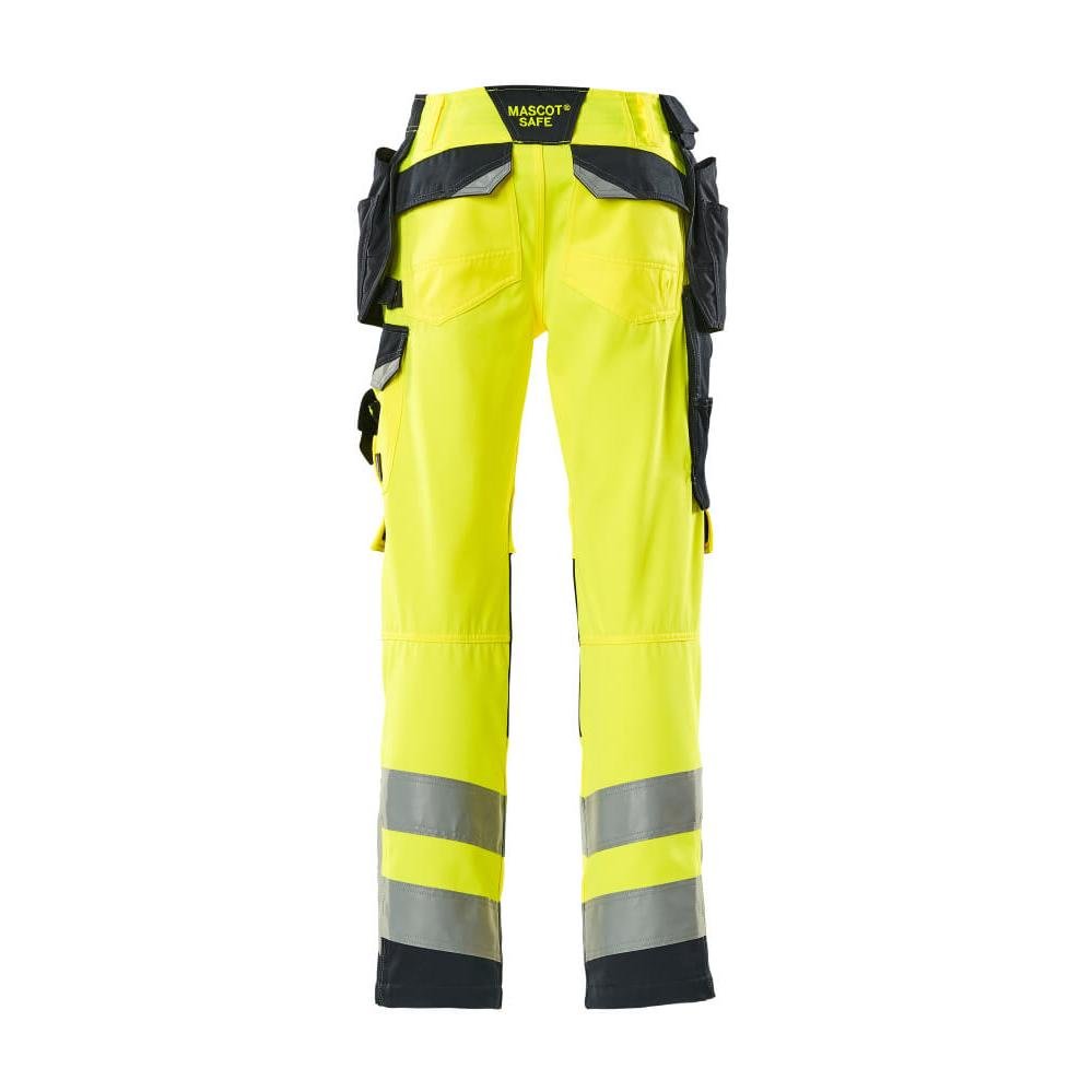 Pantaloni de artizan MASCOT® Wigan, galben/negru-albastru de mare vizibilitate