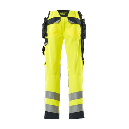 Pantaloni de artizan MASCOT® Wigan, galben/negru-albastru de mare vizibilitate