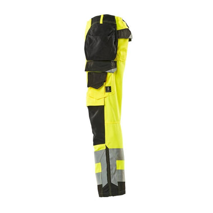 Pantaloni de artizan MASCOT® Wigan, galben/negru de mare vizibilitate
