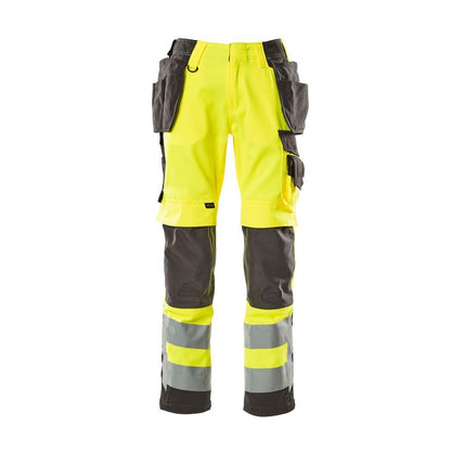 Pantaloni de artizan MASCOT® Wigan, galben vizibil/antracit închis