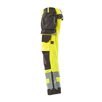 Pantaloni de artizan MASCOT® Wigan, galben vizibil/antracit închis
