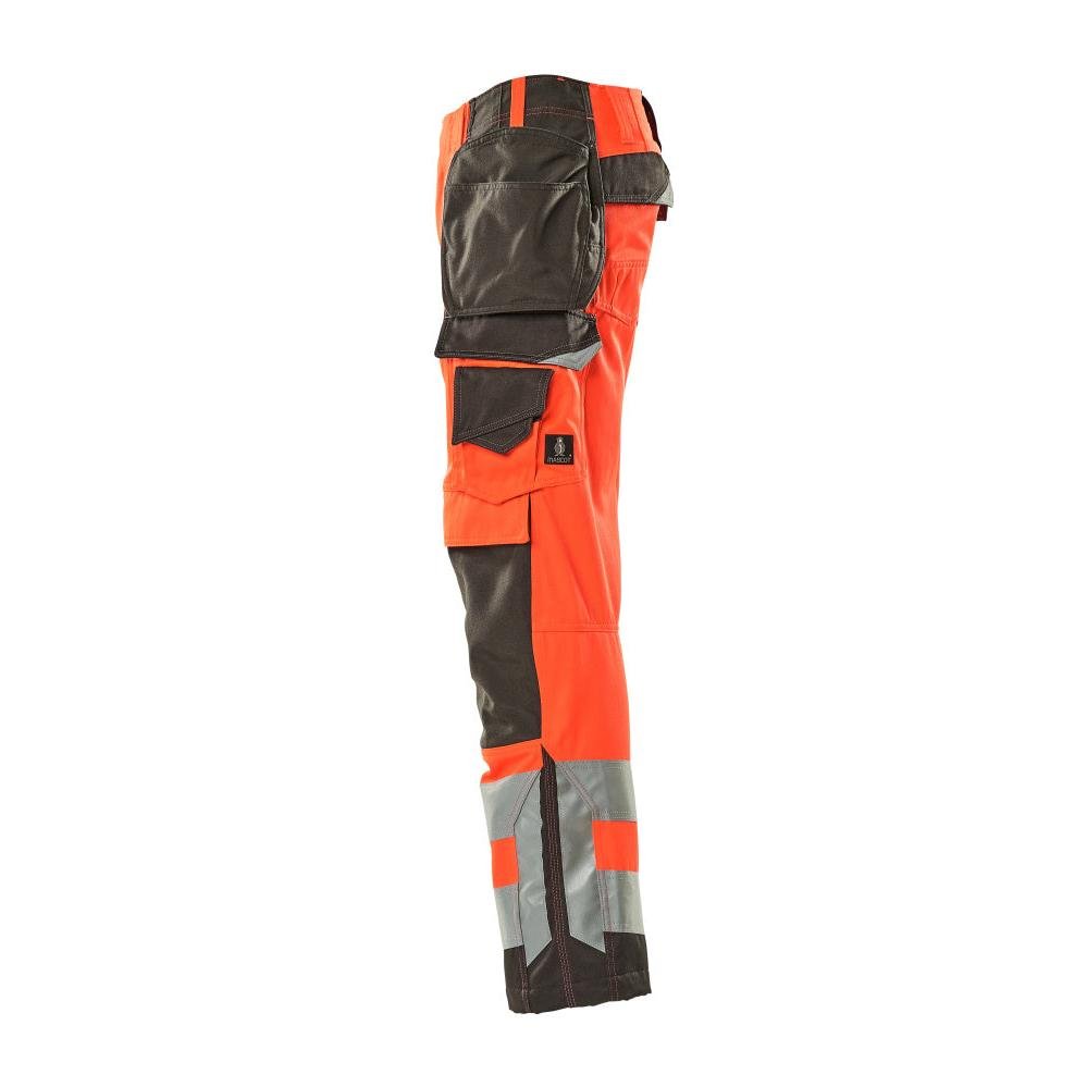 Pantaloni de artizan MASCOT® Wigan, roșu vizibil/antracit închis