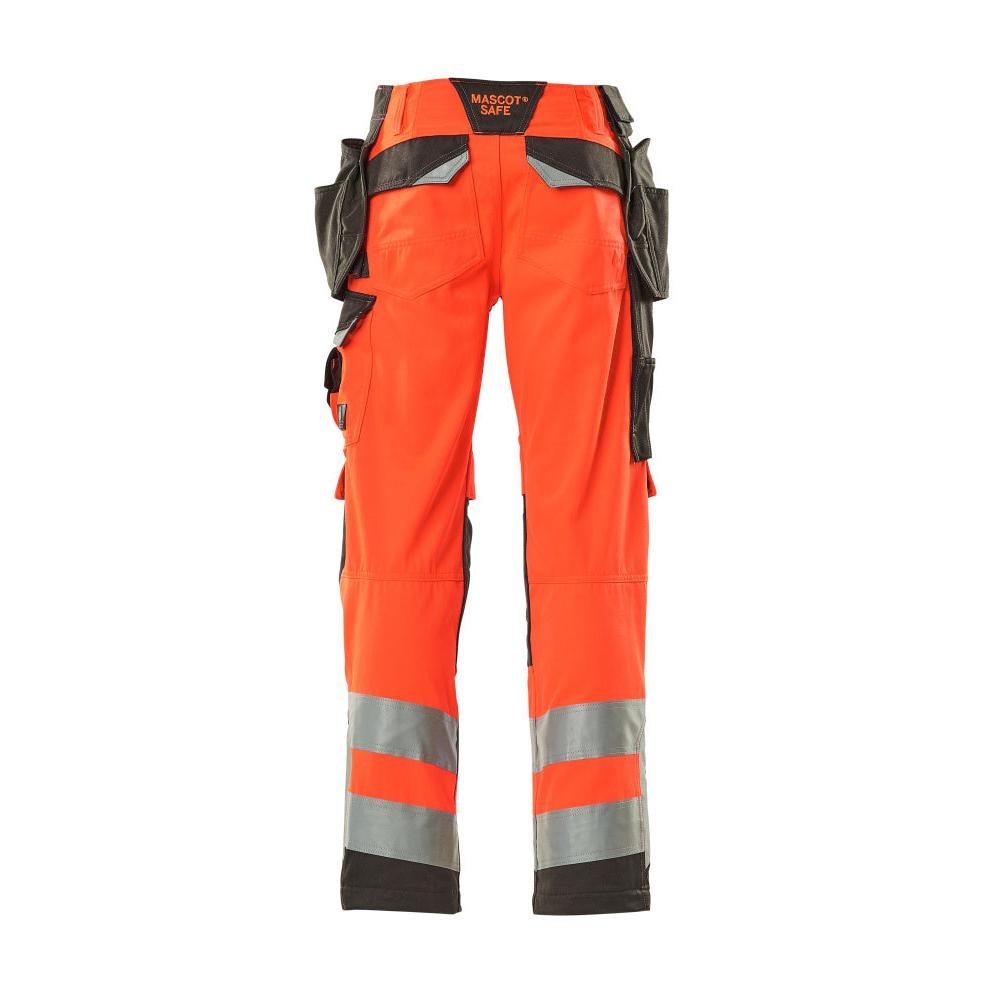 Pantaloni de artizan MASCOT® Wigan, roșu vizibil/antracit închis