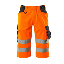 Pantaloni trei sferturi MASCOT® Luton, portocaliu mare vizibilitate/negru-albastru