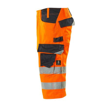 Pantaloni trei sferturi MASCOT® Luton, portocaliu mare vizibilitate/negru-albastru