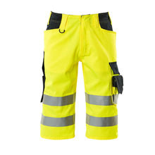 Pantaloni trei sferturi MASCOT® Luton, galben vizibil/negru-albastru