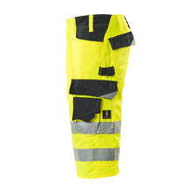 Pantaloni trei sferturi MASCOT® Luton, galben vizibil/negru-albastru