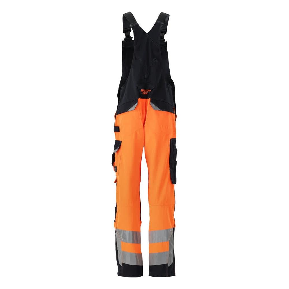 Salopete MASCOT® Newcastle, portocaliu mare vizibilitate/negru-albastru