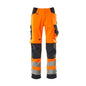 Pantaloni MASCOT® Kendal, portocaliu mare vizibilitate/negru-albastru