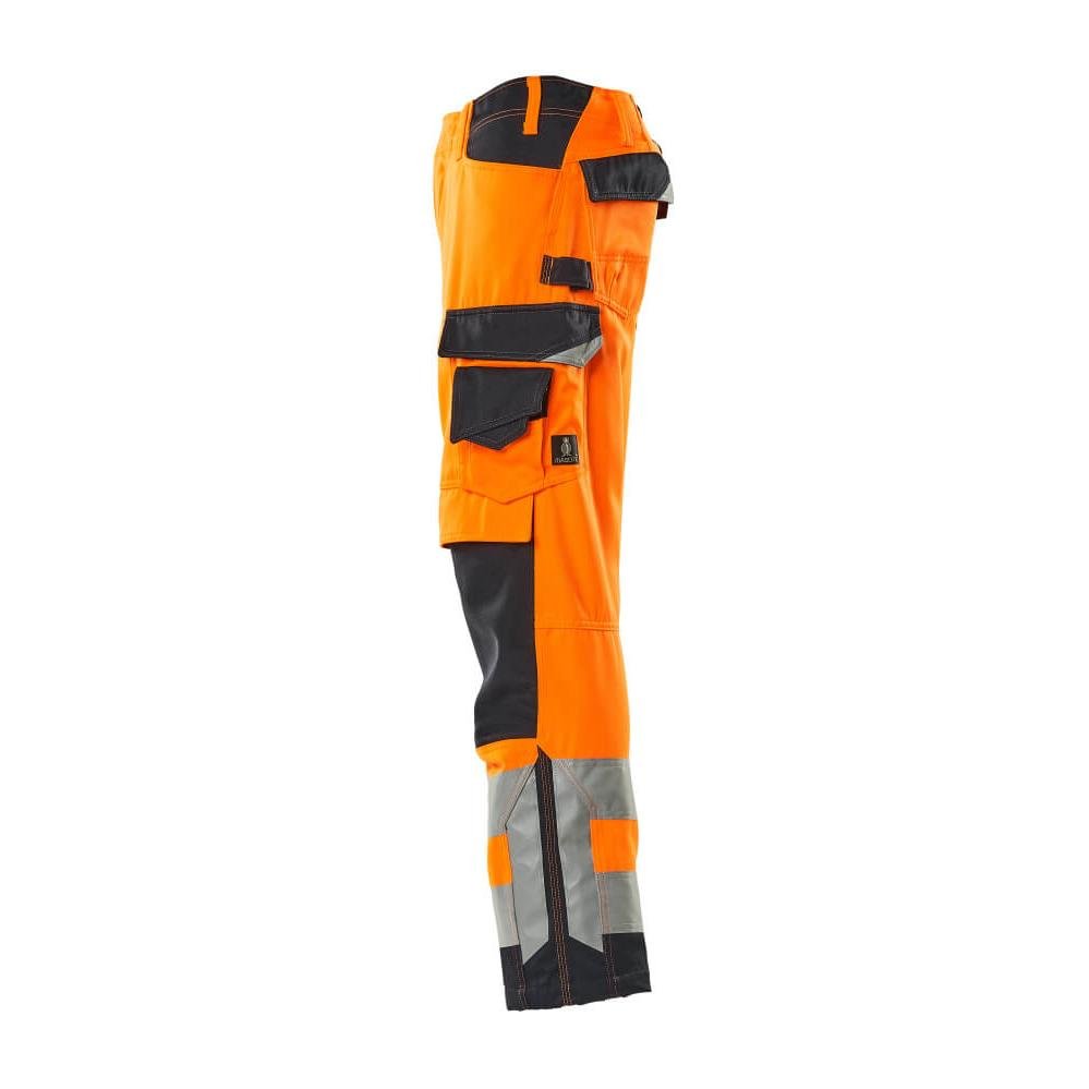 Pantaloni MASCOT® Kendal, portocaliu mare vizibilitate/negru-albastru