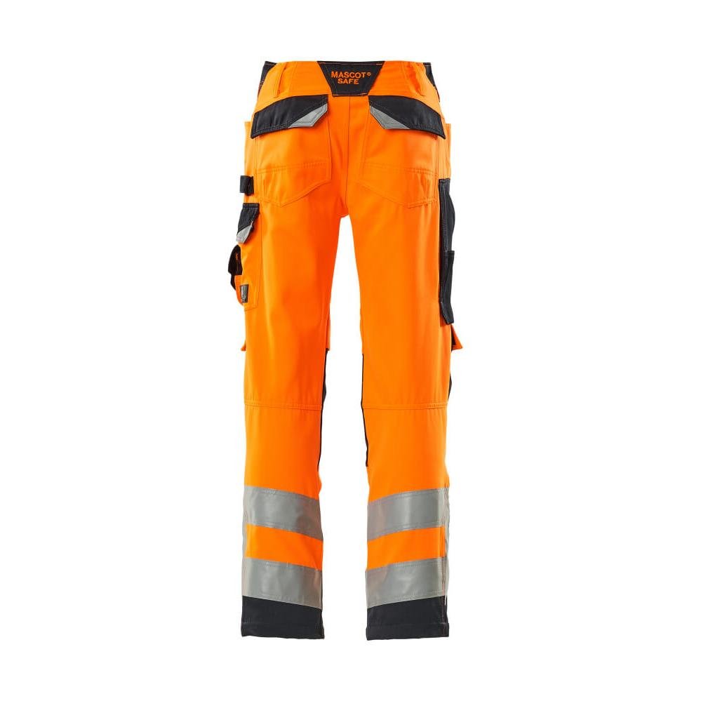 Pantaloni MASCOT® Kendal, portocaliu mare vizibilitate/negru-albastru
