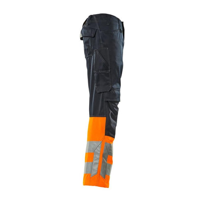 Pantaloni MASCOT® Leeds, negru albastru/portocaliu de mare vizibilitate