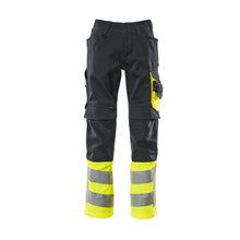 Pantaloni MASCOT® Leeds, negru albastru/galben hi-vis
