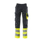 Pantaloni MASCOT® Leeds, negru albastru/galben hi-vis