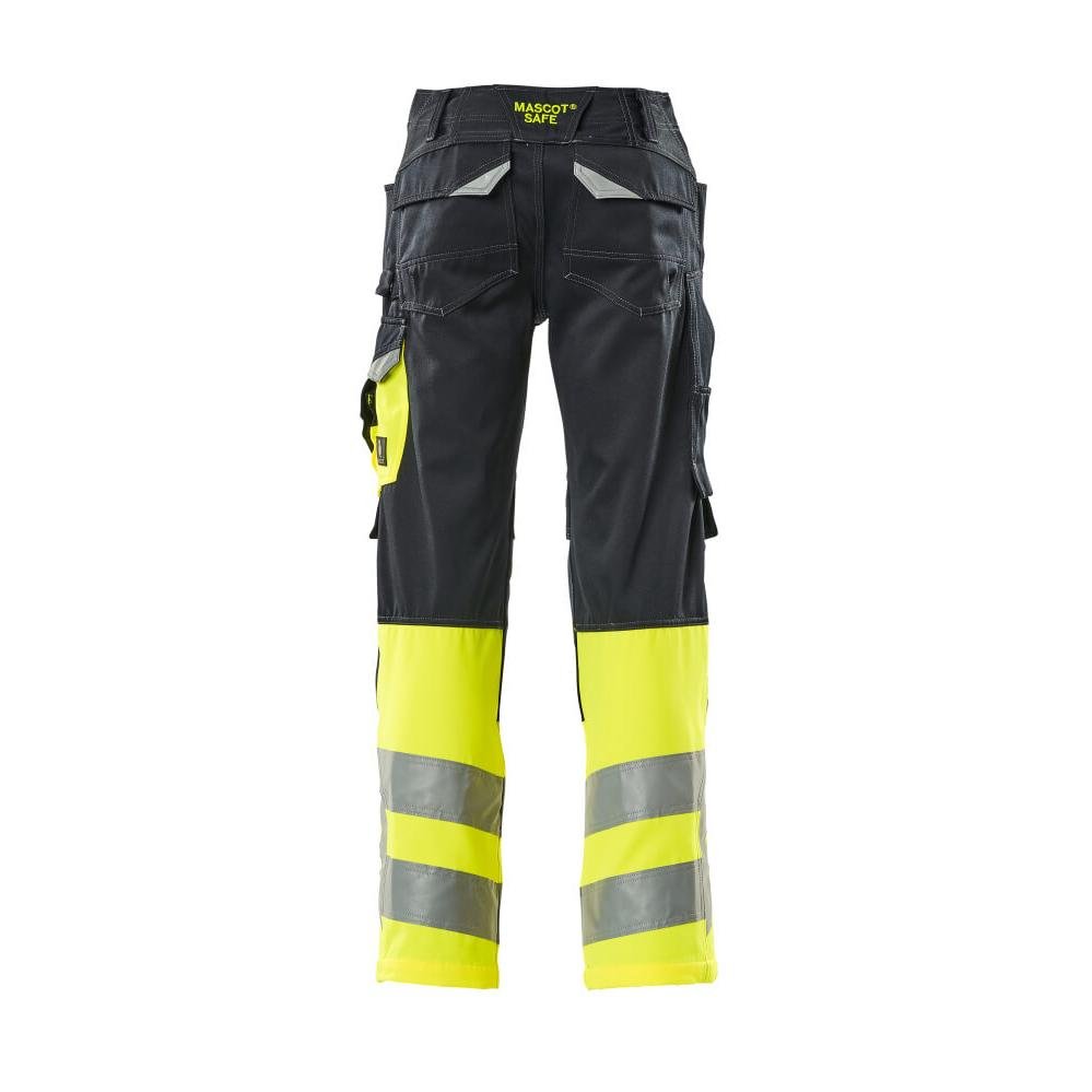 Pantaloni MASCOT® Leeds, negru albastru/galben hi-vis