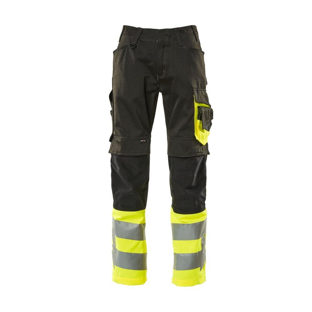 Pantaloni MASCOT® Leeds, negri/galben hi-vis