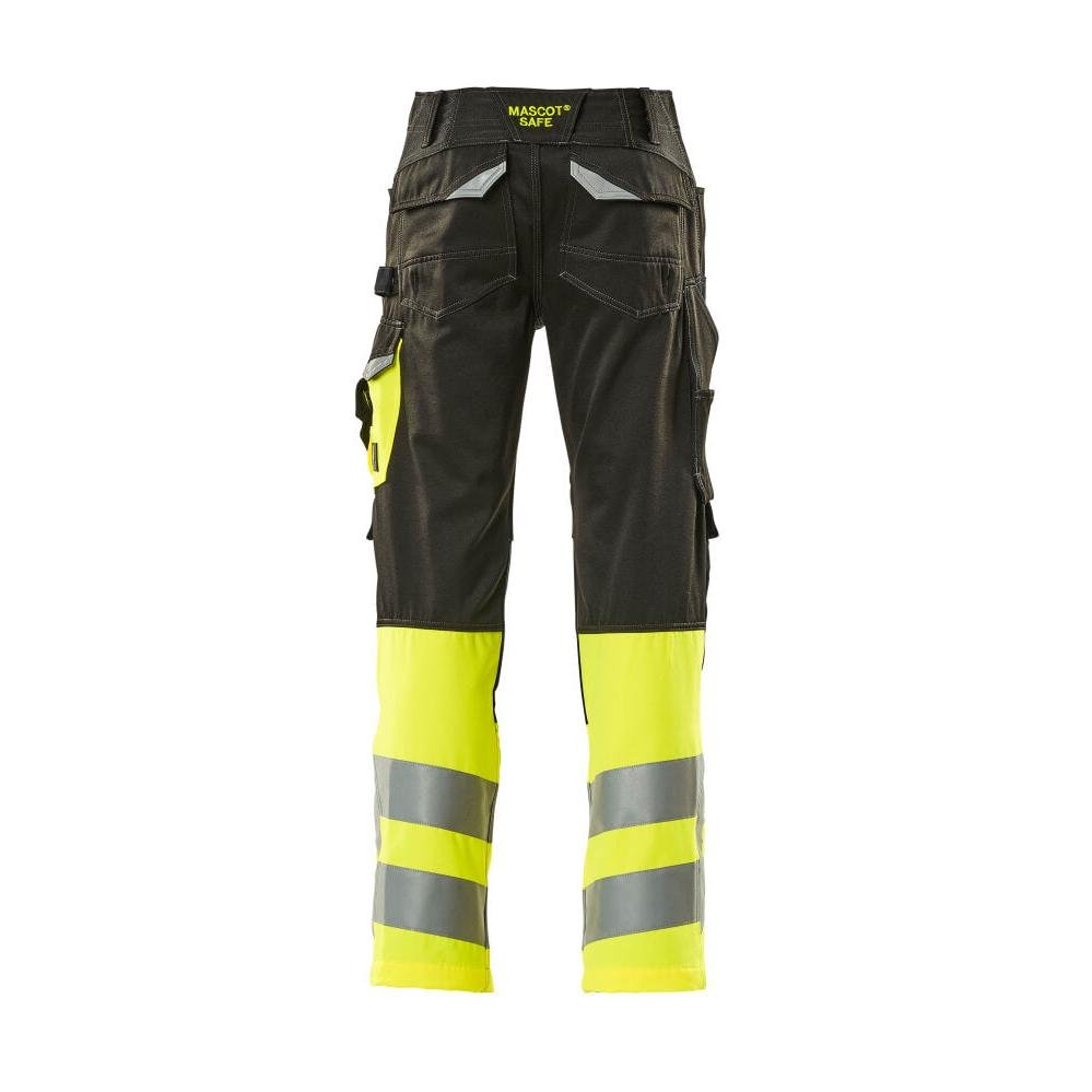 Pantaloni MASCOT® Leeds, negri/galben hi-vis