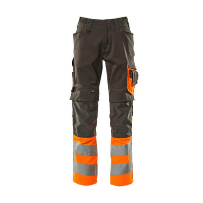 Pantaloni MASCOT® Leeds, antracit închis/portocaliu de mare vizibilitate