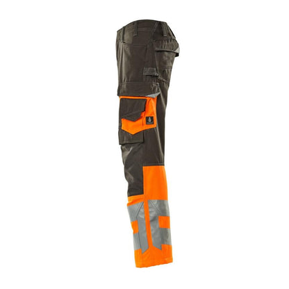 Pantaloni MASCOT® Leeds, antracit închis/portocaliu de mare vizibilitate