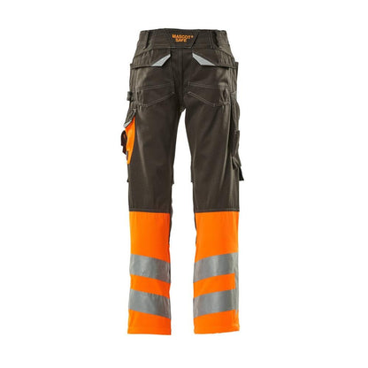 Pantaloni MASCOT® Leeds, antracit închis/portocaliu de mare vizibilitate