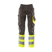 Pantaloni MASCOT® Leeds, antracit închis/galben mare vizibilitate