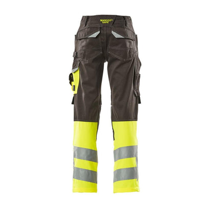 Pantaloni MASCOT® Leeds, antracit închis/galben mare vizibilitate