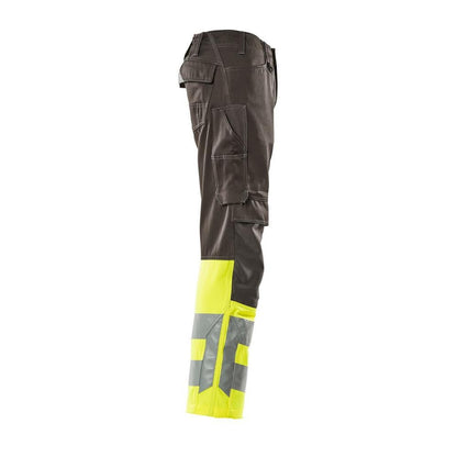 Pantaloni MASCOT® Leeds, antracit închis/galben mare vizibilitate