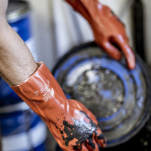 Mănuși de protecție chimică NITRAS, roșii, jerseu de bumbac EN 388, EN ISO 374 | Pachet (12 perechi)