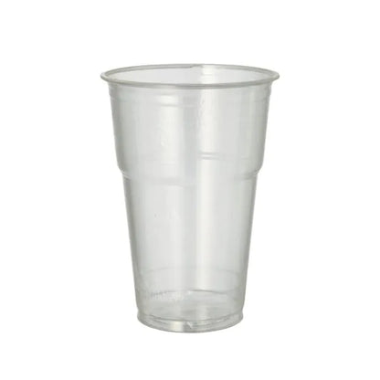Paharul pentru băuturi reci PAPSTAR 70 din PLA "pure" de la PAPSTAR GmbH stă vertical, clar ca cristalul și prietenos cu mediul, pe un fundal alb - ideal pentru băuturi răcoritoare.
