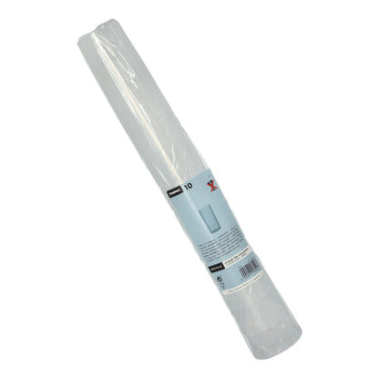 Un pachet cu 10 pahare reutilizabile Starpak pentru long drinks cu o etichetă alb-albastră cu informații despre produs și branding.