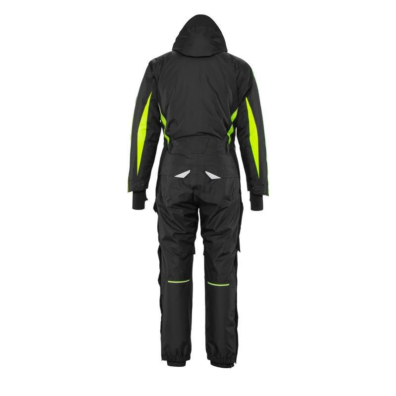Salopetă cu buzunare pentru genunchi, combinație ușoară de iarnă, negru/galben hi-vis