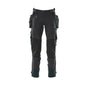 Pantaloni cu buzunare suspendate, pantaloni stretch, negru-albastru