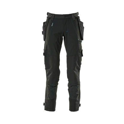 Pantaloni cu buzunare suspendate, pantaloni stretch, negri
