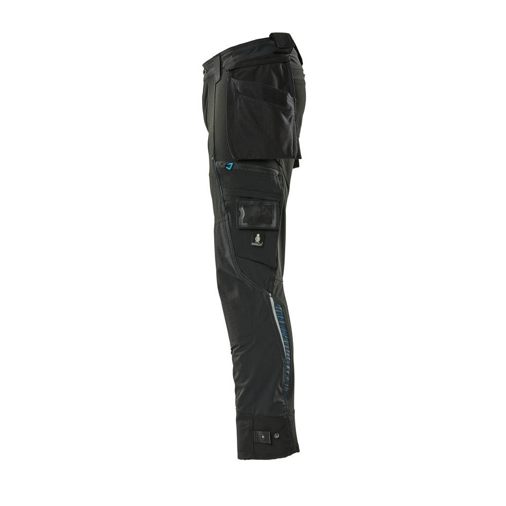 Pantaloni cu buzunare suspendate, pantaloni stretch, negri