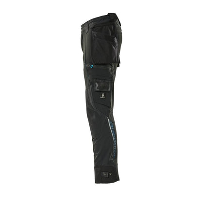 Pantaloni cu buzunare suspendate, pantaloni stretch, negri
