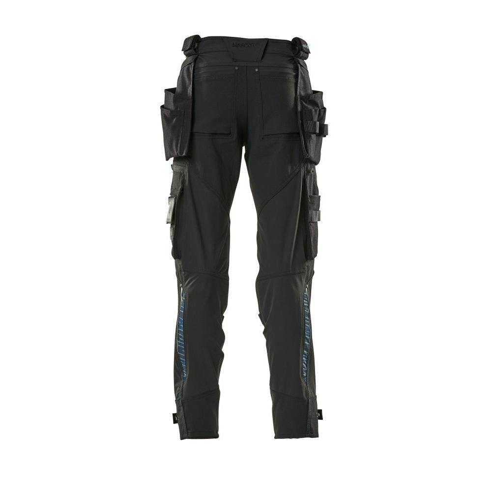 Pantaloni cu buzunare suspendate, pantaloni stretch, negri