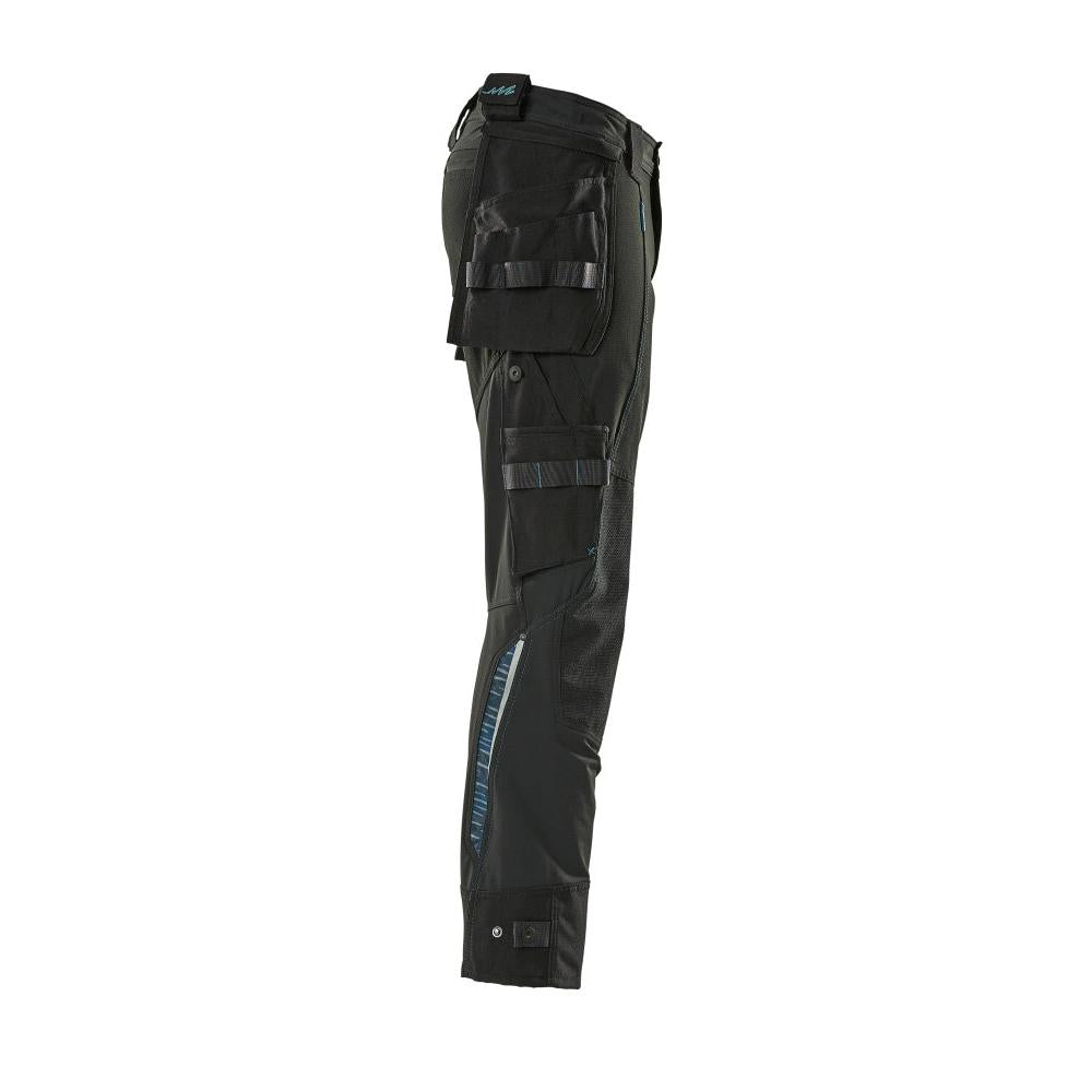 Pantaloni cu buzunare suspendate, pantaloni stretch, negri