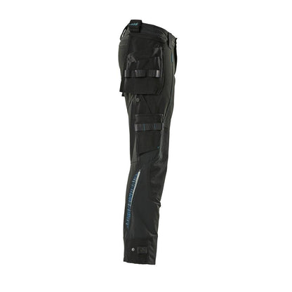 Pantaloni cu buzunare suspendate, pantaloni stretch, negri
