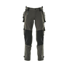 Pantaloni cu buzunare suspendate, pantaloni stretch, antracit închis
