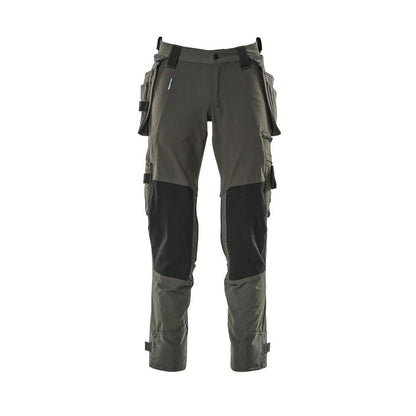 Pantaloni cu buzunare suspendate, pantaloni stretch, antracit închis
