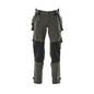 Pantaloni cu buzunare suspendate, pantaloni stretch, antracit închis